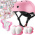 Kids Bike Helmet Set CPSC Certified Pink Ages 2-8 with Stickers