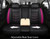 NYPKLO Comfortable Leather Auto Car Seat Covers Front & Rear Seat Protector Fit Sedan SUV 5 Seats Full Set Universal Fit (Black and Rose, Full Set)