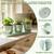 TCBWFY Indoor Herb Garden Planter Set - 3 Pack 4.7" Green Metal Plant Pots with Drainage Holes & Removable Tray - Windowsill Kitchen Counter Balcony Office Garden
