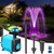 POPOSOAP Pond Fountain Pump Kit with RGB LED Lights & Remote Control, 660GPH Quiet Submersible Water Pump, 3 Spray Nozzles for Backyard Garden, Koi Pond, Fish Tank, Outdoor Water Feature Decor-P1104D