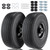 2 Pcs 4.10/3.50-4" 10 Inch Flat Free Solid Rubber Tire and Wheel with 5/8" 3/4 &1/2 Axle Bore Hole, 2.2" Offset Hub replacement for Hand Truck, Wheelbarrow, gorilla cart, Garden wagon Cart