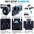 Rolling DJ Cable Bag with Wheels, DJ Equipment Bag with Laptop Compartment