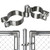 EPCEE 2 Pack 2-3/8" x 1-5/8" Chain Link Fence Gate Hinge, 304 Stainless Steel Heavy Duty Male Female Post Hinges with Bolts and Nuts
