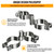 EPCEE 2 Pack 2-3/8" x 1-5/8" Chain Link Fence Gate Hinge, 304 Stainless Steel Heavy Duty Male Female Post Hinges with Bolts and Nuts