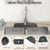 Upgraded Version Silicone Faucet Mat, Kingmall Kitchen Faucet Mat Silicone Faucet Drip Catcher for Kitchen Faucet Drip Catcher, Tailor-Made for Faucets with 1cm(0.4 Inch) Deck Plate【Black】