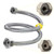 3.28ft 304 Stainless Steel Braided Water Hose, 1/2'' NPT to 3/4'' GHT