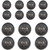 KENDANY 14 Piece Antiqued Black Metal Blazer Button Set - Crown - for Blazer, Suits, Sport Coat, Uniform (Black #1, 18MM-23MM)(0.7 inch-0.9 inch)