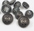 KENDANY 14 Piece Antiqued Black Metal Blazer Button Set - Crown - for Blazer, Suits, Sport Coat, Uniform (Black #1, 18MM-23MM)(0.7 inch-0.9 inch)