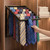 Wall Mounted Tie Rack Organizer, Metal Tie Rack Holds Up to 58 Ties, Adjustable Angle Tie Holder for Closet,Tie Organizer Wall Mounted, Suitable for Ties, Scarves and Belts Organization (Black)