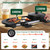 Hot Pot Electric with Grill, 2 in 1 Smokeless Non-Stick Shabu Shabu Pot with Korean BBQ Grill, Independent Dual Temperature Control, 2200W Fast Heating, for Family Gatherings or Friends' Parties