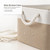 MSHABOOR 11x11 Inch Cube Storage Bins, 8 Pack Collapsible Fabric Storage Cubes with Rope Handles, Waterproof Foldable Storage Baskets for Cube Shelves, Closet, Clothes, Toys, Books, White & Beige Gold