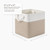 MSHABOOR 11x11 Inch Cube Storage Bins, 8 Pack Collapsible Fabric Storage Cubes with Rope Handles, Waterproof Foldable Storage Baskets for Cube Shelves, Closet, Clothes, Toys, Books, White & Beige Gold