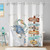 No Hook Shower Curtain with Snap in Liner, Blue Crab and Beach Sign Shower Curtain with Sheer Top Window and Weighted Hem for Bathroom, Double-Layer Waterproof Fabric Shower Curtains, 71" W x 74" L