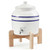 FillTouch Ceramic Water Dispenser Crock Water Dispenser with Wood Stand 304 Stainless Steel Faucet, Valve and Lid for 3 to 5 Gallon Jugs Porcelain Cooler Home Office Indoor Outdoor(Blue Stripes)