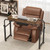 GiftGo Over Bed Table with Wheels, Recliner Table Bed Desk, Adjustable Height and Length Laptop Table with Storage Drawer Metal Leg for Bedroom Home Office Hospital (Rustic Brown, 39.3" to 55.1")