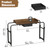 GiftGo Over Bed Table with Wheels, Recliner Table Bed Desk, Adjustable Height and Length Laptop Table with Storage Drawer Metal Leg for Bedroom Home Office Hospital (Rustic Brown, 39.3" to 55.1")