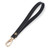 U+U Leather Wristlet Strap with Metal Buckles, Wrist Lanyard Replacement for Wallet, Purse, Keys, and ID Badge (Black & Silver)