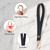 U+U Leather Wristlet Strap with Metal Buckles, Wrist Lanyard Replacement for Wallet, Purse, Keys, and ID Badge (Black & Silver)