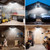 Aqonsie Solar Shed Lights Indoor Outdoor with Pull String, 2000LM Available All Day Solar Pendant Light, High/Low Brightness Switch Solar Lights Indoor, IP65 Waterproof for Gazebo, Shop, Garage