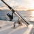 Mojiate 2pcs Stainless Steel Clamp on Boat Fishing Rod Holder for Rails 7/8" to 1" Tube Fishing Pole Rack for Fishing Lovers, Adjustable Marine Side Mounted Support for Boats Fishing