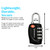 Lumintrail TSA Approved Locks, 4 Digit Combination Luggage Locks TSA Approved, Travel Locks for Luggage & Suitcase with 4-FT Steel Cable, Black, 1 Pack