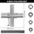 HAUTMEC 4 Way Sillcock Water Key, 1/4", 9/32", 5/16", 11/32" Steel Multi-Function Utility Key for Sillcocks Faucets Valves Spigots PL0028