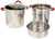 ExcelSteel 8 Qt Multifunction Stainless Steel Pasta Cooker with Encapsulated Base, Vented Glass Lid, and Riveted Silicone Covered Handles