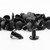 200 Pcs Black Plastic Push Clip Fasteners, 7mm Hole Size, Universal Automotive Body Clips
