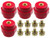 LBY 4pcs Busbar Insulator, SM-30 Polyester Standoff Insulators with Screw(M8), High-Strength Busbar Insulator Supporter, Resin(Red)
