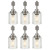 LOUSACE 6 Pack H Track Lighting Replacement Heads Brushed Nickel, Ceiling Track Lighting Fixtures with Seeded Glass Shades, E26 Base Track Light Heads for Retail Shop Kitchen Bathroom