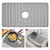 GUUKIN Sink Protectors for Kitchen Mat - 29.7“x15.5” Silicone Kitchen Sink Mat Grid for Bottom of Farmhouse Stainless Steel Porcelain with Center Drain（Grey）