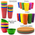 KX-WARE 32-ounce Plastic Tumblers Large Drinking Glasses, Set of 12 Multicolor - Unbreakable, Dishwasher Safe, BPA Free