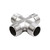 Beduan Cross 1/2 Male NPT Cast Pipe Fitting 4 Way Coupling Stainless Steel