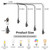 Vintage Plug-in Pendant Light Kit with 1-to-4 Hanging E26/E27 Sockets, Industrial Hanging Light with Individual Rotary Switches, Easy DIY Lighting for Living Room, Patio and Plant Corners, Black