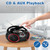 SINGING WOOD SBX030C Portable CD Player Boombox, Black with Red Rims