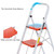 LUISLADDERS 3 Step Ladder, Lightweight Foldable Step Stool with Handgrip, Anti-Slip and Wide Pedal, Portable Folding Ladders for Home, Kitchen, Office, 350lbs