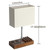 Briever USB Table Lamp, Multi-Functional Desk Lamp with 2 AC Outlets, Bedside Lamp with 3 USB Charging Ports and Wooden Phone Stands, Nightstand Lamp for Bedroom, Livingroom, Office, Black Shade