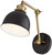 Sania Black Brass Adjustable Swing Arm Hardwire Wall Lamp Light Fixture