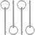 4 Pack Quick Release Pin, Diameter 1/4"(6.3mm), Overall Length 3.75"(95mm), Usable Length 3"(76mm), Full 316 Stainless Steel, Bimini Top Pin, Marine Hardware