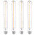 FLSNT T10/ T30 Dimmable LED Edison Bulbs, 9.4" Decorative LED Long Light Bulbs for Wall Sconces, Mirror Lamps, 90+ High CRI, 2700K Soft White, E26 Base, 4W (40W Equiv.), 350LM, Clear Glass, Pack of 4