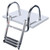 Marinebaby 3 Steps Pontoon Boat Ladder, Stainless Steel Folding Telescoping Rear Entry Inboard Ladder Heavy Duty Custom Swim Deck Ladder with Pedal Hand Railing Ladder