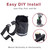 AlveyTech Unbreakable Universal Fabric Cup Holder - For Mobility Scooters, Transport Power Chair, Wheelchair, ATV, Walker, Stroller, Go-Kart, UTV, Cars, Boat, E-Bike Water/Drink Bottle Holders (Black)