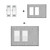 2 Pack BESTTEN 3-Gang Combination Metal Wall Plate, 2-Decorator/1-Blank
