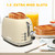 Toaster 2 slice, KitchMix Retro Stainless Steel Toaster with 6 Settings, 1.5 In Extra Wide Slots, Bagel/Defrost/Cancel Function, Removable Crumb Tray (Cream)