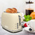 Toaster 2 slice, KitchMix Retro Stainless Steel Toaster with 6 Settings, 1.5 In Extra Wide Slots, Bagel/Defrost/Cancel Function, Removable Crumb Tray (Cream)