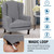 H.VERSAILTEX 2 Piece Stretch Jacquard Wingback Chair Covers Slipcovers Wing Chair Covers (Base Cover Plus Seat Cushion Cover) Furniture Covers for Wingback Chairs, Form Fitted Thick Soft, Dove