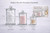 KMWARES 3PCs Set Small Mini Clear Glass Premium Quality Apothecary Jars/Bathroom Storage/Vanity Organizer Canisters for Cotton Balls/Swabs, Makeup Sponges, Bath Salts, Q-Tips (3Jar)