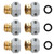 STYDDI Garden Hose Repair Connector Fitting, Aluminum Mender Female and Male Hose End Connector with Zinc Clamp, Fit 5/8-Inch and 3/4-Inch Garden Hose, 3 Sets