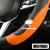 Binsheo Black Orange Microfiber Leather Steering Wheel Cover 15 inch