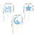 24 PCS Baby Shower Boy Cupcake Toppers with Moon Star Blue Glitter Cupcake Picks Boys Birthday Party Supplies
